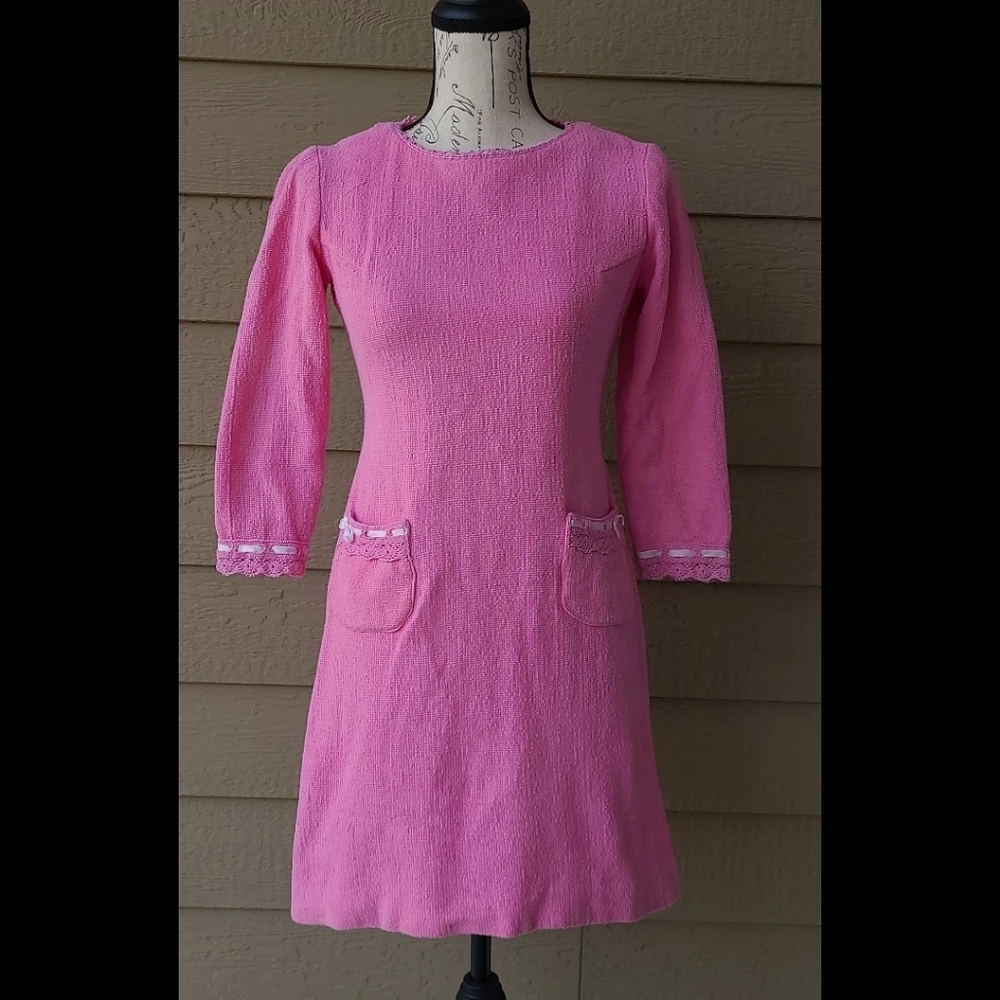 Vintage 1960's Glenbrooke Pink Mini Dress